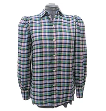 Rails New With Tags fem Plaid Green Purple Black Rhinestone Button-Down Shirt