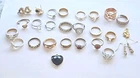 Vintage Estate Costume Jewelry Lot! 20 Rings 3 Ear Rings,  1 Pendant