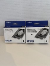 2018 2 Genuine Epson T034820 Matte Black Cartridges - Exp 06/2018 NEW Sealed