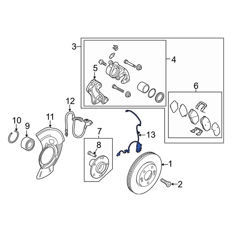 For Kia Forte5 2014-2018 Kia 59830A7300 Front Right ABS Wheel Speed Sensor Foto 2 de 3