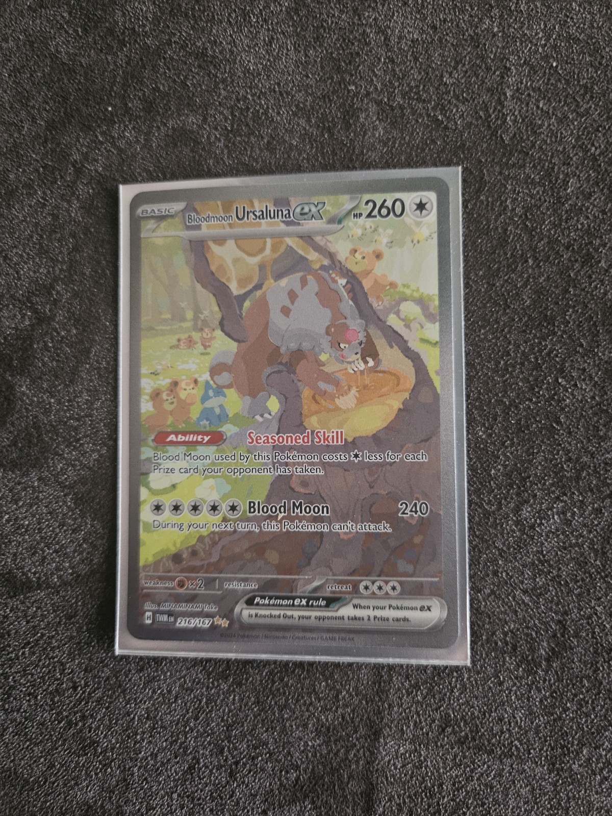 Pokémon TCG Bloodmoon Ursaluna EX Twilight Masquerade Card 216/167 SIR