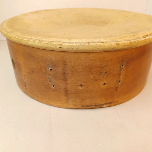 Vintage 13" Calfskin Snare Wood Drum Antique Unbranded - Picture 6 of 7