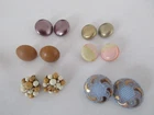 Lot of 6 pairs of Vintage Costume Jewelry Round Earrings