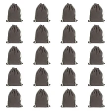 20pcs Flocked Drawstring Bag 3.9 x 4.7" Jewelry Pouches Gift Bags, Deep Gray