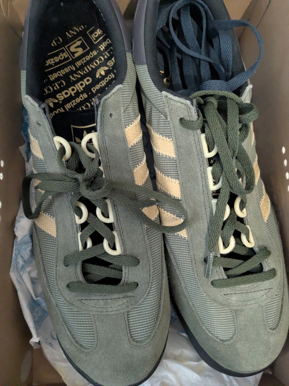 Adidas Spezial SPZL x C.P. Company SL83 Dust Green Trainer Shoes UK 12.5 