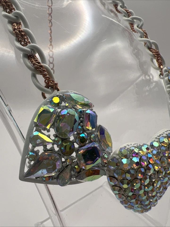 Collar Betsey Johnson Gemas Ópalo Blanco Raro Falta Gema Foto 2 de 4