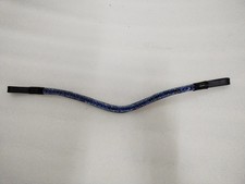 3 Row Blue Crystal Leather Browband For Horse Bridle All Size Available