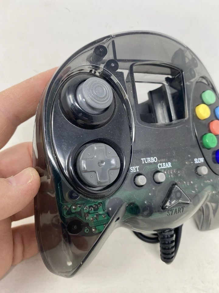 Controlador de terceros negro transparente para Sega Dreamcast - probado envío rápido Foto 3 de 4