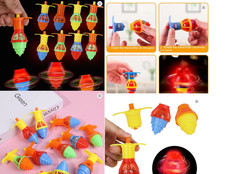 12Pcs LED Spinning Tops Toys for Kids Party Favors Glow Gyro Christmas Gift