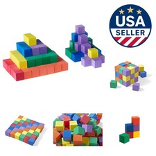 Educational Foam Blocks for Kids - 100 Count of 1-Inch Rainbow Counting Cubes