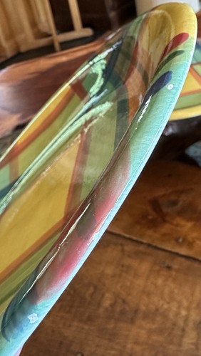 2 Vietri Madras 10 1/2” Multicolor Plaid Dinner Plates Made in Italy SEE DETAILS - Picture 6 of 8