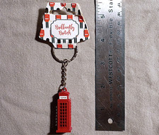 New RED UK TELEPHONE BOOTH KEY RING British London phone box keychain metal fob