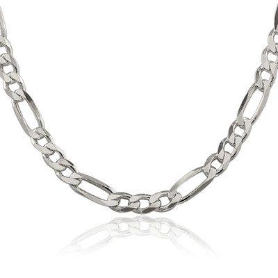 925 Sterling Silber 6,75 mm dicke Figarokette Halskette poliert für Herren
