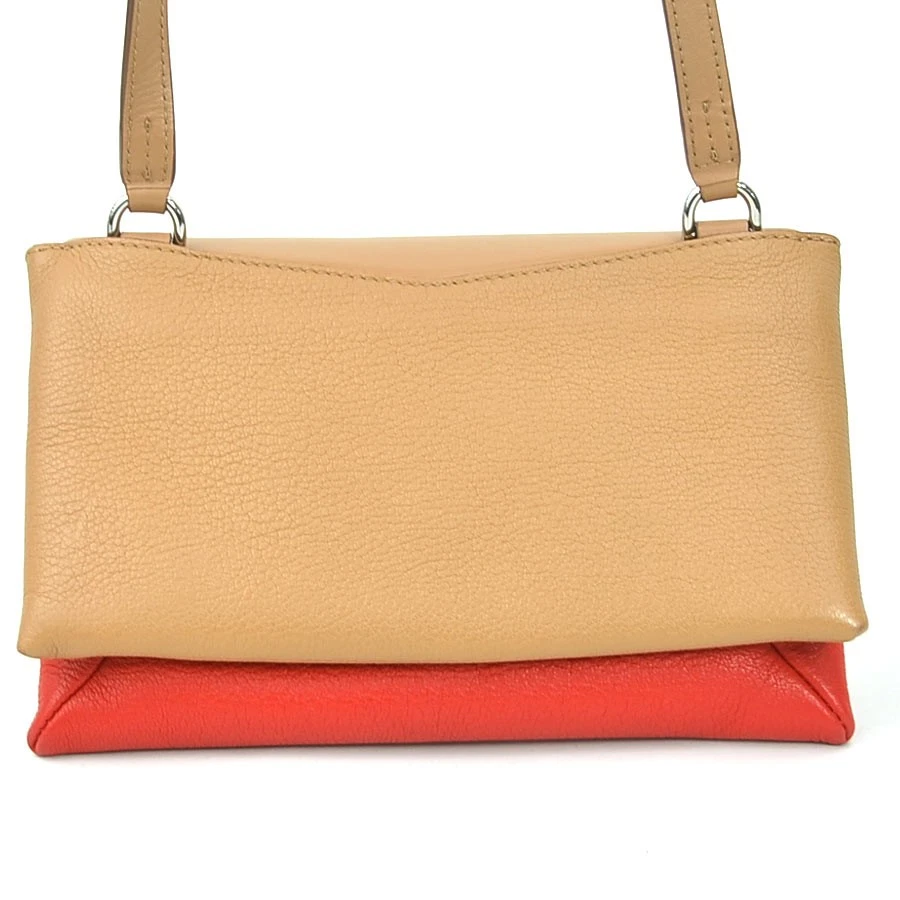 Auth GIVENCHY Crossbody Shoulder Bag Red/Brown Leather - h29841g - Image 3 of 4