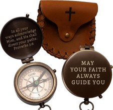 Baptism Gift for Boys, May Your Faith Always Guide You Engraved Working Handm...