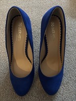 Head Over Heels by Dune “Bellini” blue round-toe court shoes, size UK 5 / EU 38