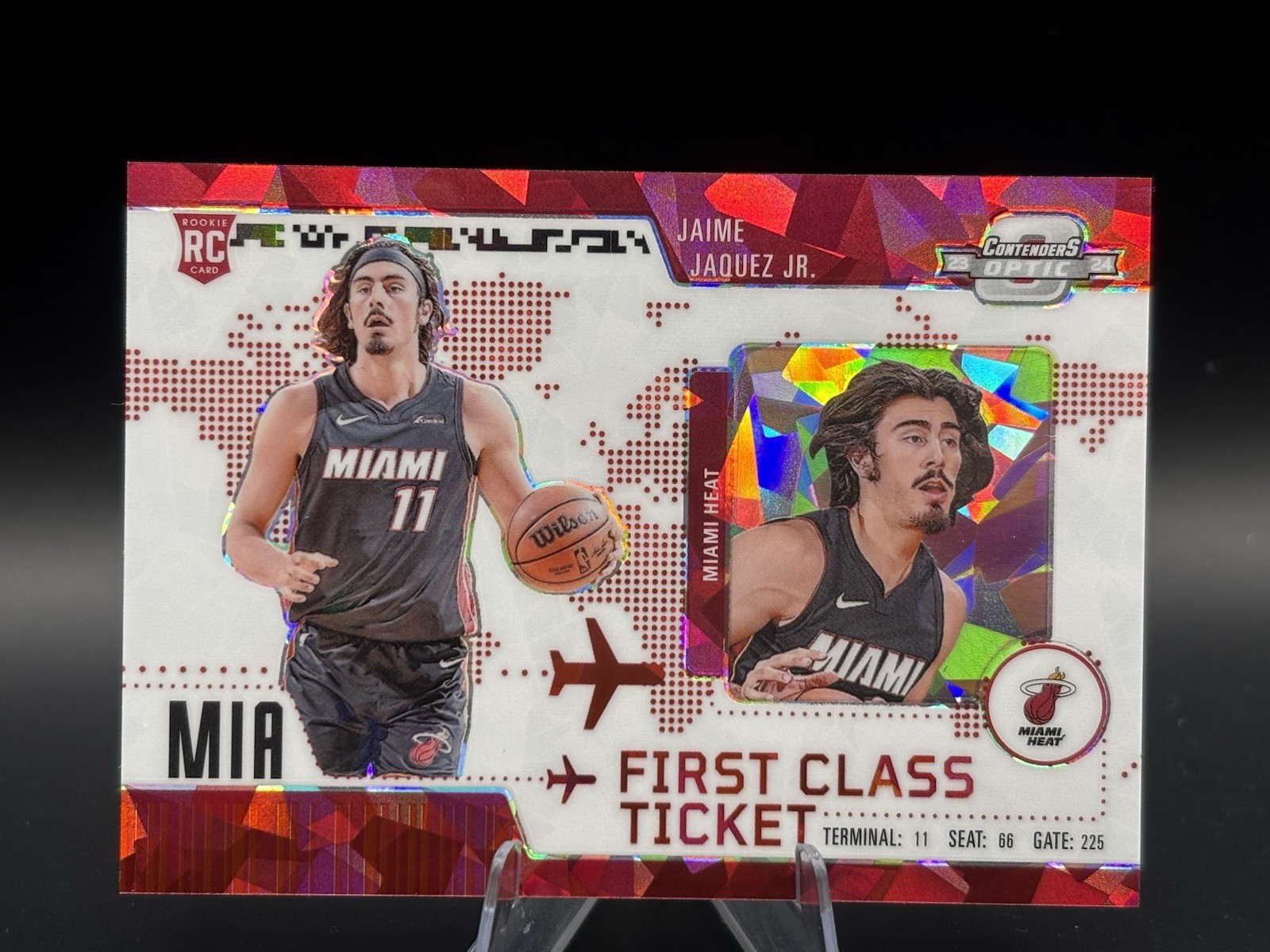 2023-24 Jaime Jaquez Jr RC /175 Contenders Optic First Class Red Ice Rookie #18