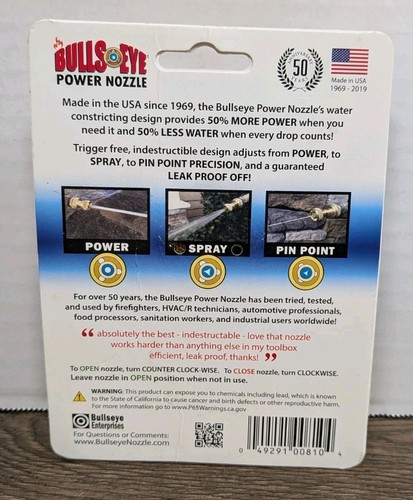 Bulls-eye Hose Nozzle #810C Power Nozzle Wildland Firefighters Made in USA - NEW - Picture 5 of 5