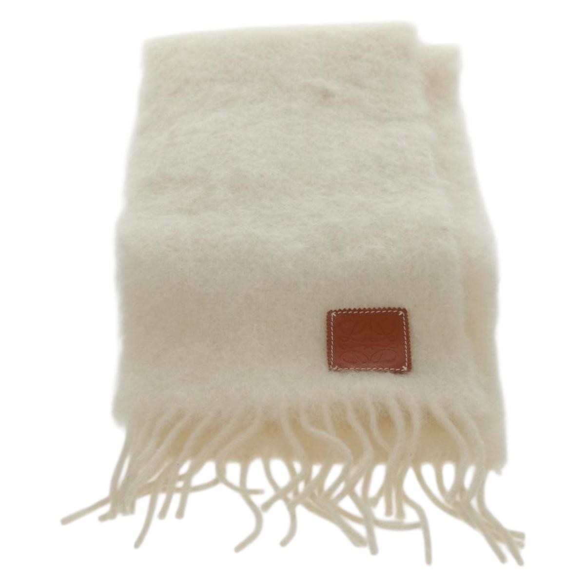 LOEWE Anagram Scarf Wool Mohair White Auth am10695V | eBay
