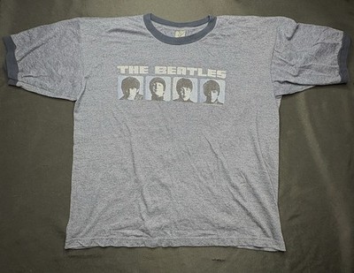 Vintage Y2K The Beatles Apple Corp 2004 Ringer T-Shirt XL Rare Made In USA Blue