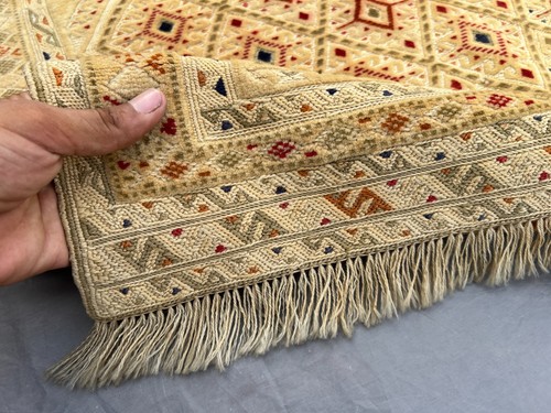 2'3x3'6 ft Afghan Mishwani Rug – Handmade Tribal Wool Accent Carpet Vintage Boho - Picture 9 of 10