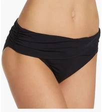 Bleu Rod Beattie Women's Sarong Hipster Bikini Bottoms Swimsuit Black Sz 12 8760