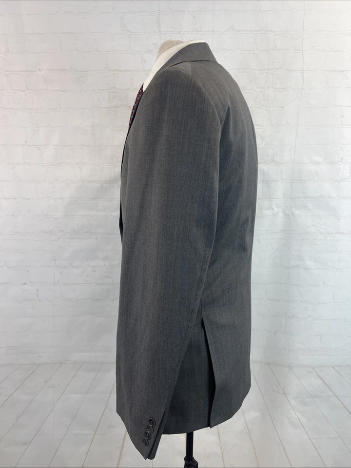 Blazer para hombre Stile Benetton 38R gris oscuro lana lisa dos botones clásico $395 Foto 4 de 4
