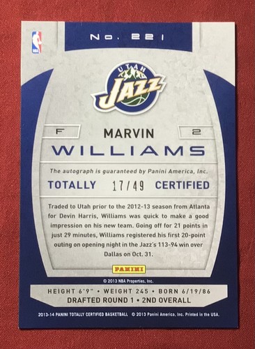 2013-14 Panini Totally Certified 9 Card Lot Marvin Williams Auto + Tony Parker - Picture 5 of 5