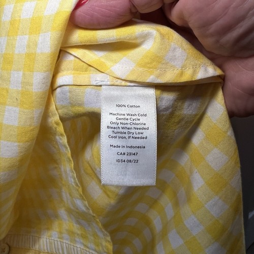 Talbots button down shirt Yellow And White Plaid size 3x - 第 5/7 張圖片