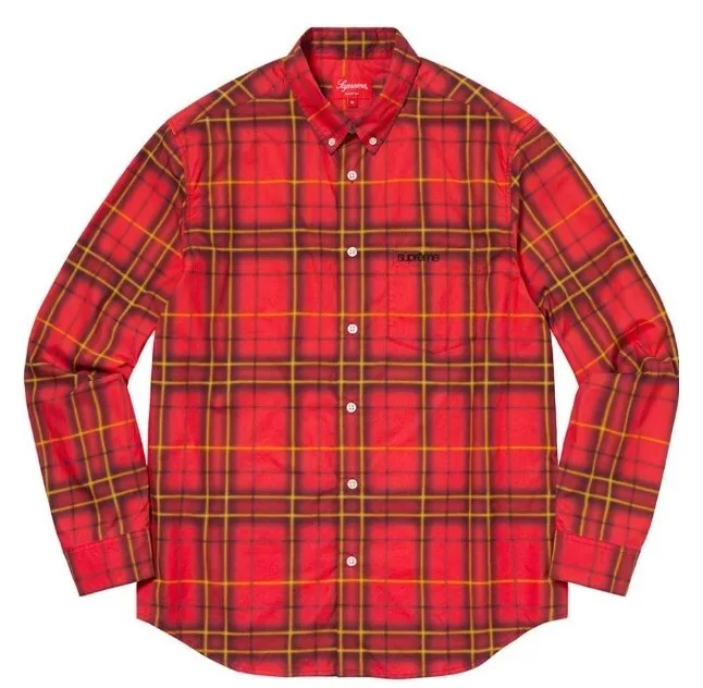 Supreme New York SS21 Spray Tartan Shirt Men's size Large