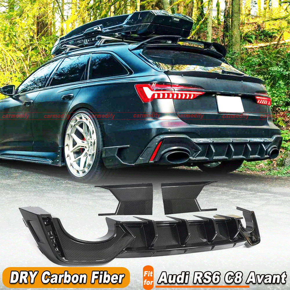 Für Audi RS6 RS7 C8 Avant 19+ DRY Carbon Heckdiffusor Diffuser Stoßstangen Lippe