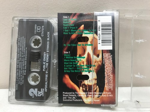 Public Enemy Apocolypse 91 The Enemy Strikes Black Cassette - Picture 2 of 2