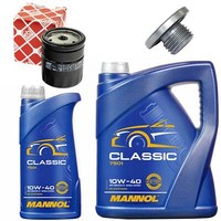 MotoröL Filter Set Mannol Classic 10W-40 6 Liter + Schraube FüR Opel Omega Astra