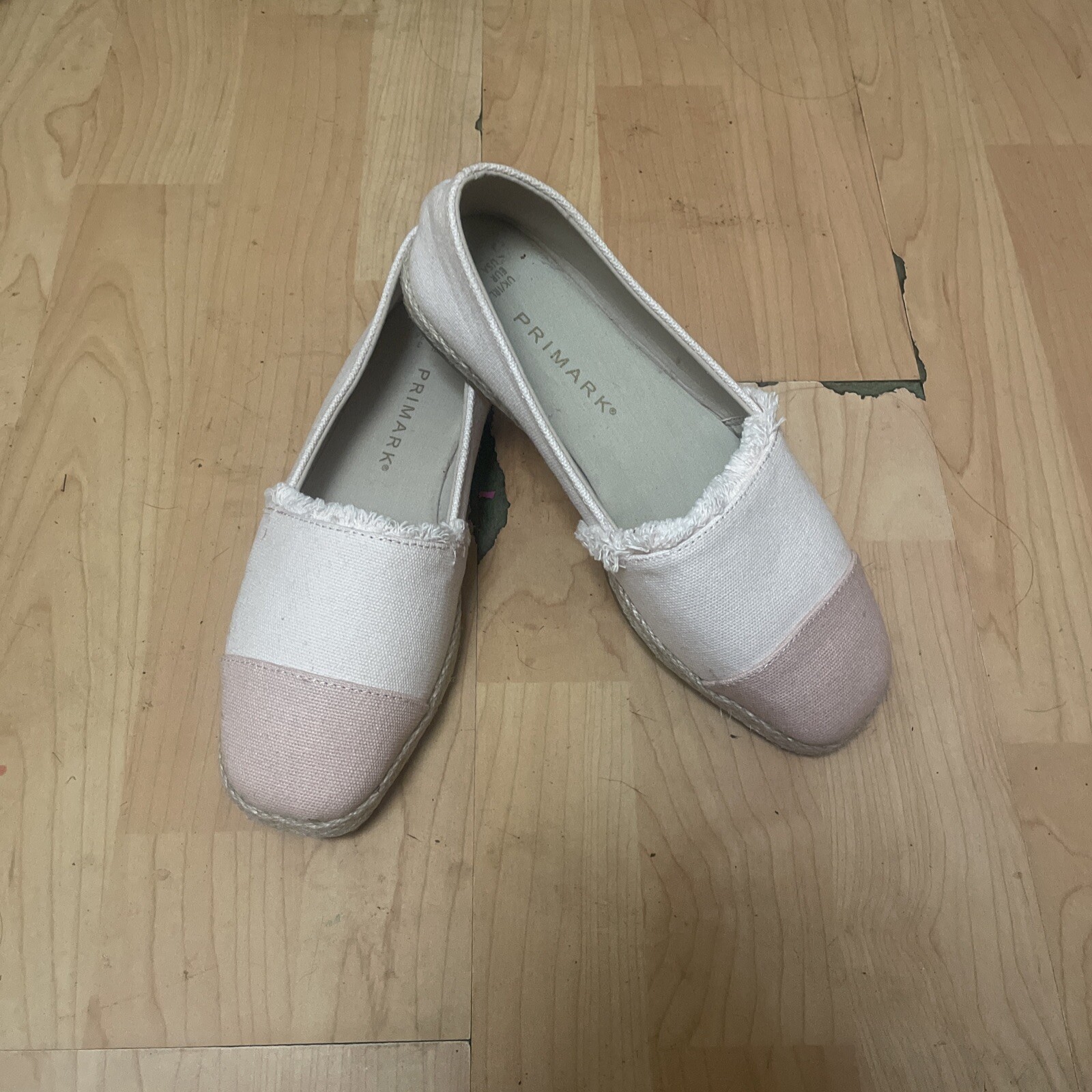 NEW PRIMARK pastel pink espadrilles size 5 us women casual comfort canvas  cotton | eBay