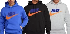 Nike Men's Club Fleece Pullover Hoodie Sweatshirt Blue Black Gray Orange NEW $85