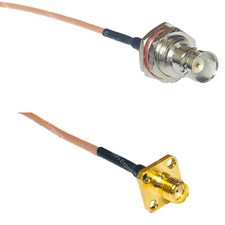RG316 BNC FEMALE BIG BULKHEAD to SMA FEMALE FLANGE RF Cable Rapid-SHIP LOT