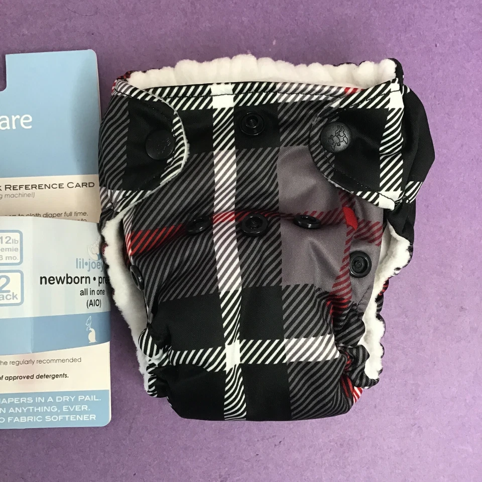 LIL Joey Recién Nacido Prematuro Todo en Uno Dexter Negro 4-12 lb Tira (Solo 1 Pañal) Foto 2 de 4