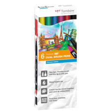 Image of Tombow ABT Dual Brush Pen Primary Colour Box (6pc)