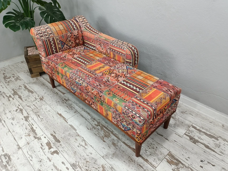 chaise lounge bohemio, sofá cama, banco con respaldo, sofá con almacenamiento Foto 4 de 4