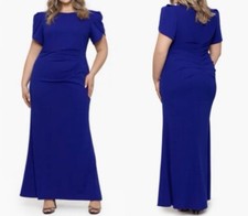 XSCAPE Tulip-Sleeve Gathered-Waist Maxi Dress Size 16W