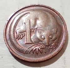 One 1 Cent 1987 Australia Coin Feather Tailed Glider