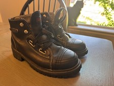 Harley Davidson Tyler 84280 Women's Motorcycle Boots Size 7 1/2 Black Lace Up   