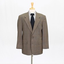 Vintage Hart Schaffner Marx 40R Brown Sport Coat Blazer Jacket Check 2B Wool