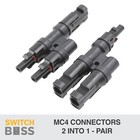<!--F#f_0-->MC4 BRANCH CONNECTORS 2 into 1 Pair Set for Solar Panel Line Plug IP67 30A MC-4<!--F/-->