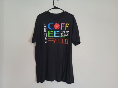 More COFFEE Please Short Sleeve T-Shirt Tee black mens size XL 100% Cotton