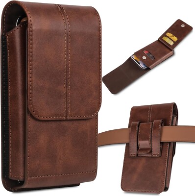 Cell Phones Vertical Carrying Leather Pouch Case Cover With Belt Clip Holster