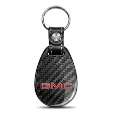 GMC in Red Real Carbon Fiber Tear-Drop Key Chain