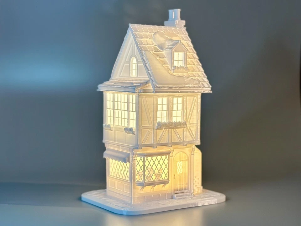 Lámpara de casa de panadería bávara de Navidad de invierno - Pastelería | Hecha a mano Foto 4 de 4