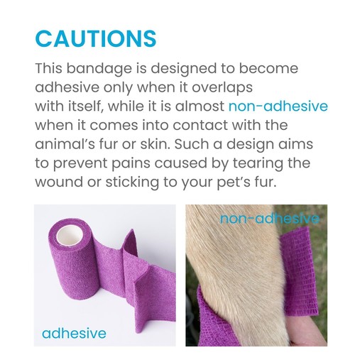 Pet Wrap, Self-Adhesive, Only Sticks to Itself Non-Woven 2" Tape Dog Leg, 6 Roll - Picture 3 of 8