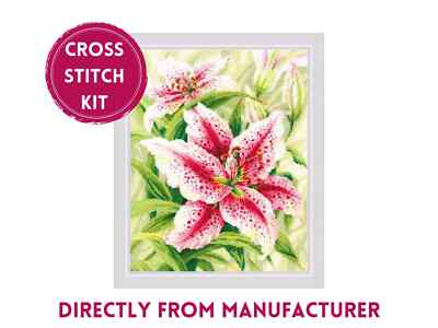 RIOLIS Counted Cross Stitch Kit 2000 Lilies, Floral Themed Cross Stitch Art